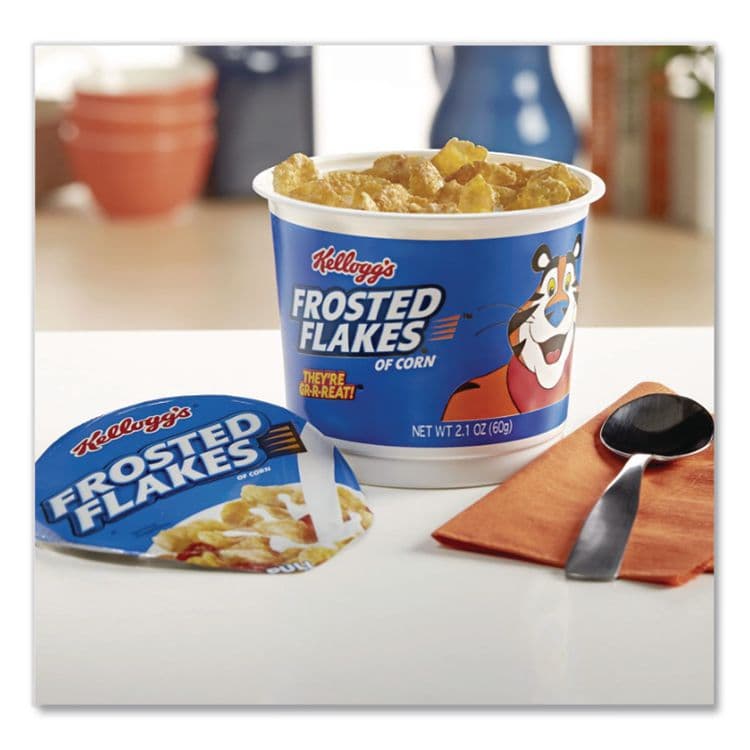 KELLOGG'S Breakfast Cereal, Frosted Flakes, Single-Serve 2.1 oz Cup, 6/Box (KEB01468) thumbnail 4
