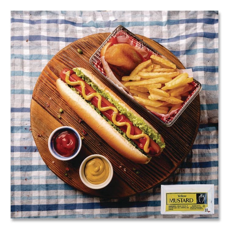 PERFORMANCE FOOD GROUP Condiment Packets, Mustard, 0.16 oz Packet, 200/Carton (VST80006) thumbnail 2