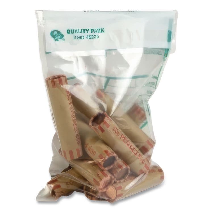 QUALITY PARK PRODUCTS Clear Cash Transmittal Bags with Pre-Printed Info Block, Polyethylene, 6" x 9", Clear, 100/Pack (QUA45220) thumbnail 2