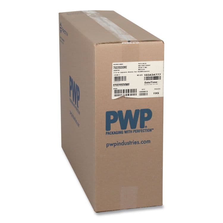 PACTIV EVERGREEN CORPORATION Recycled Container Lid, Dome Lid for 6 x 6 Brownie Container, 7.5 x 7.5 x 2.02, Clear, Plastic, 195/Carton (PCT75S20SDOME) thumbnail 2