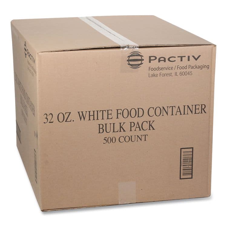 PACTIV EVERGREEN CORPORATION Paper Round Food Container, 32 oz, 4.5" Diameter x 5.1" h, White, 500/Carton (PCTD32RB) thumbnail 2