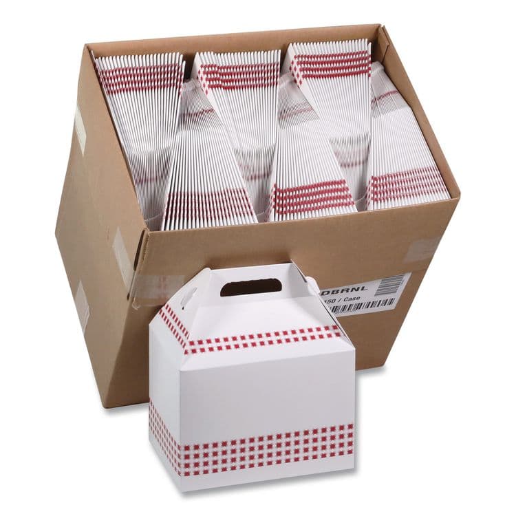 PACTIV EVERGREEN CORPORATION Paperboard Barn Box with Handle, 9 x 5.9 x 3.1, Basketweave, Paper, 150/Carton (PCTDBRNL) thumbnail 4