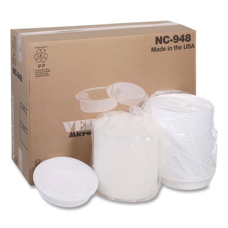 PACTIV EVERGREEN CORPORATION Newspring VERSAtainer Microwavable Containers, 48 oz, 9.5 x 9.5 x 2.4, White/Clear, Plastic, 150/Carton (PCTNC948) thumbnail 3