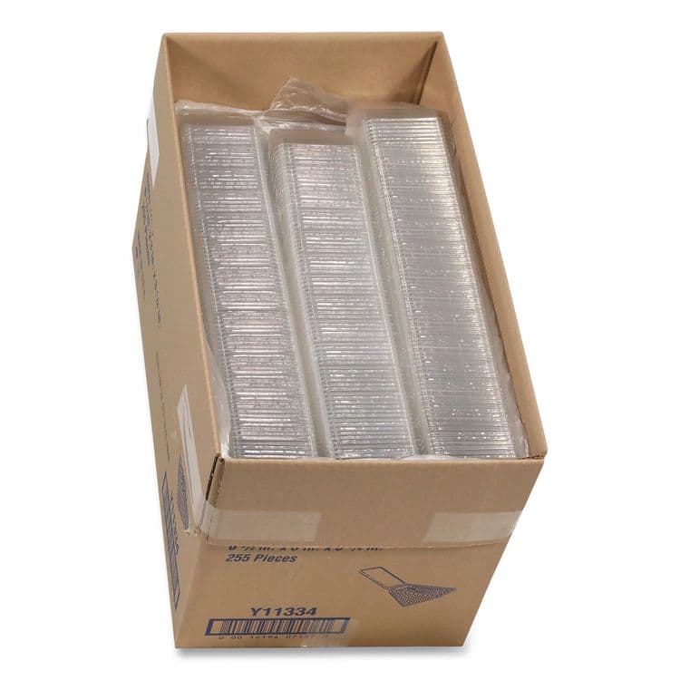 PACTIV EVERGREEN CORPORATION Plastic Hinged Lid Sandwich Container, 3.25 x 6.5 x 3, Clear, 85/Pack, 3 Packs/Carton (PCTY11334) thumbnail 3