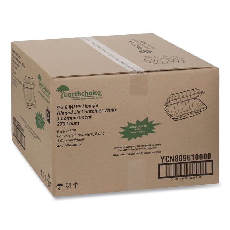 PACTIV EVERGREEN CORPORATION EarthChoice SmartLock Microwavable MFPP Hinged Lid Container, 9 x 6 x 3, White, Plastic, 270/Carton (PCTYCN80961) thumbnail 2