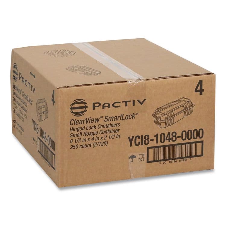 PACTIV EVERGREEN CORPORATION ClearView SmartLock Hinged Lid Container, 23 oz, 8.5 x 4 x 2.5, Clear, Plastic, 250/Carton (PCTYCI81048) thumbnail 2