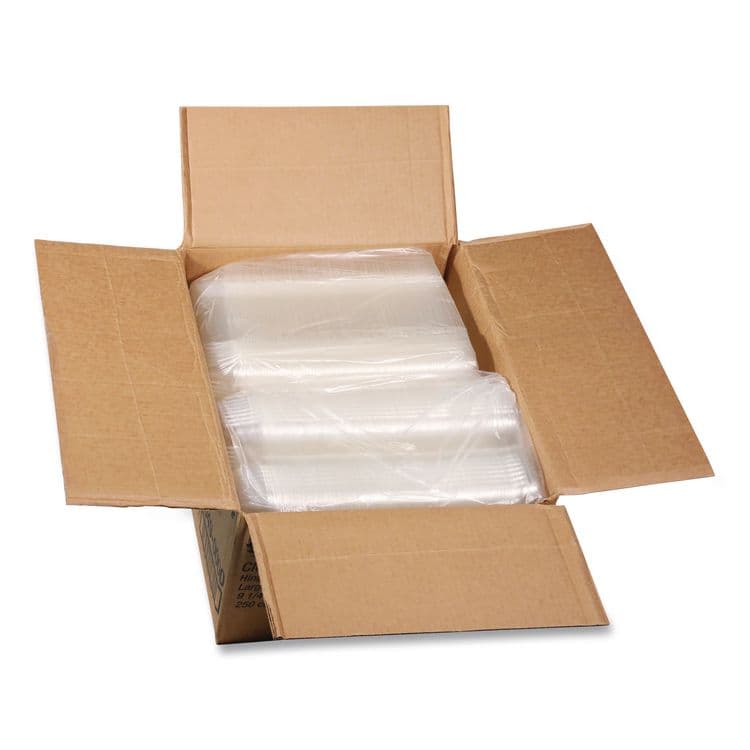 PACTIV EVERGREEN CORPORATION ClearView SmartLock Hinged Lid Container, Hoagie Container, 27 oz, 9.3 x 4.5 x 3, Clear, Plastic, 250/Carton (PCTYCI81049) thumbnail 4