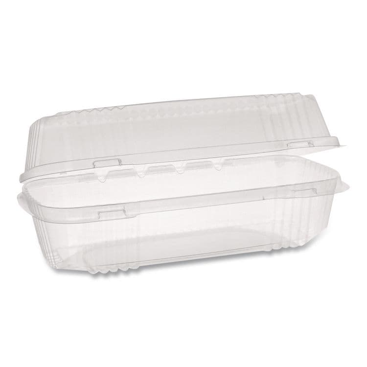 PACTIV EVERGREEN CORPORATION ClearView SmartLock Hinged Lid Container, Hoagie Container, 27 oz, 9.3 x 4.5 x 3, Clear, Plastic, 250/Carton (PCTYCI81049)