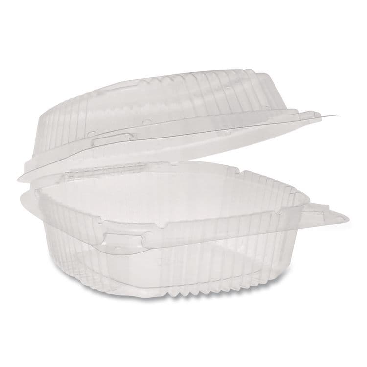 PACTIV EVERGREEN CORPORATION ClearView SmartLock Hinged Lid Container, Hoagie Container, 11 oz, 5.25 x 5.25 x 2.5, Clear, Plastic, 375/Carton (PCTYCI81050)