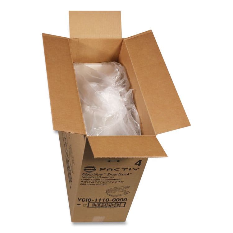 PACTIV EVERGREEN CORPORATION ClearView SmartLock Hinged Lid Container, 9.22 x 8.88 x 2.91, Clear, Plastic, 200/Carton (PCTYCI81110) thumbnail 4