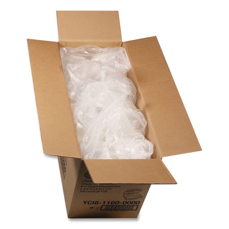 PACTIV EVERGREEN CORPORATION ClearView SmartLock Hinged Lid Container, 20 oz, 5.8 x 6 x 3, Clear, Plastic, 500/Carton (PCTYCI81160) thumbnail 4