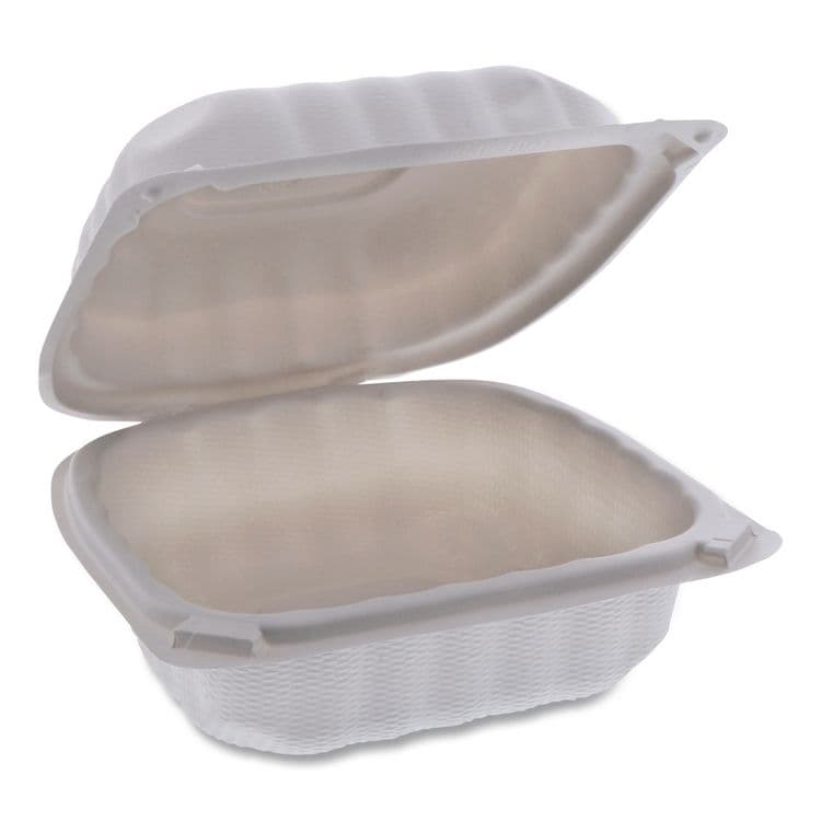 PACTIV EVERGREEN CORPORATION EarthChoice SmartLock Microwavable MFPP Hinged Lid Container, 6 x 6 x 3.1, White, Plastic, 400/Carton (PCTYCN80600)