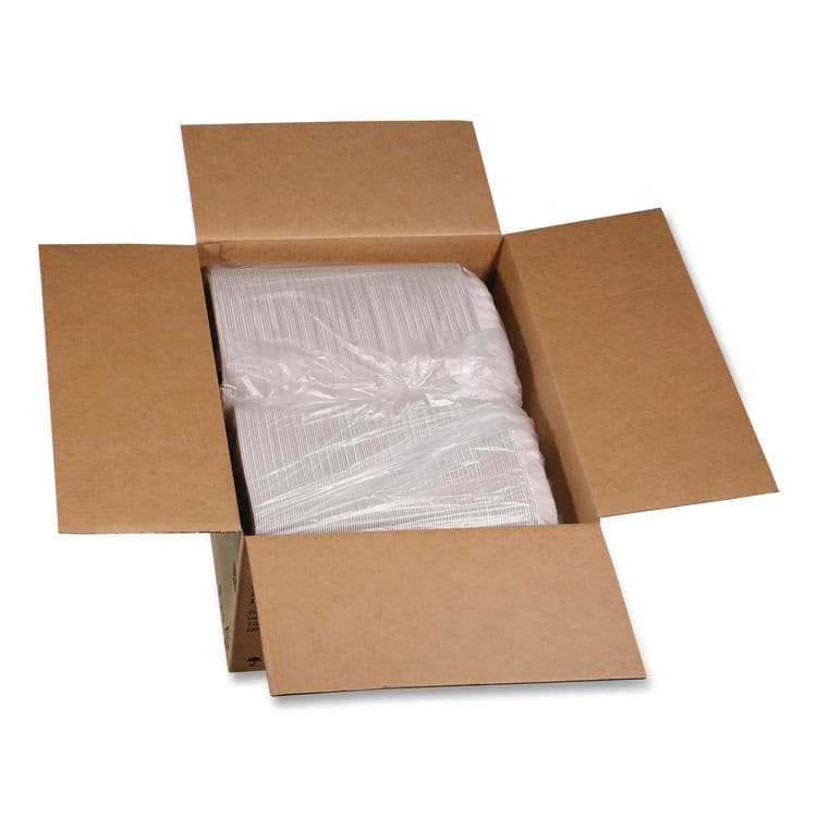 PACTIV EVERGREEN CORPORATION EarthChoice SmartLock Microwavable MFPP Hinged Lid Container, 9 x 9 x 3.1, White, Plastic, 120/Carton (PCTYCN80901) thumbnail 4