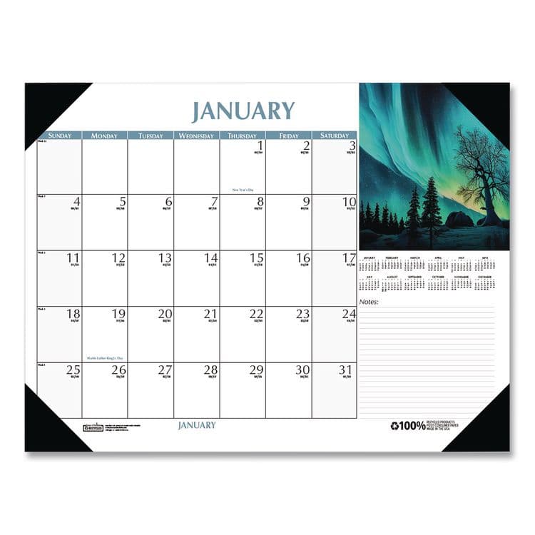 HOUSE OF DOOLITTLE Earthscapes Scenic Desk Pad Calendar, Scenic Photos, 18.5 x 13, White Sheets, Black Binding/Corners,12-Month (Jan-Dec): 2026 (HOD1476) thumbnail 2