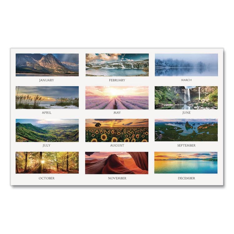 HOUSE OF DOOLITTLE Earthscapes Recycled 3-Month Vertical Wall Calendar, Scenic Photography, 8 x 17, White Sheets, 14-Month: Dec 2025 to Jan 2027 (HOD3636) thumbnail 3