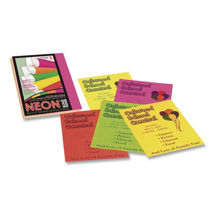 PACON CORPORATION Array Colored Bond Paper, 24 lb Bond Weight, 8.5 x 11, Assorted Neon Colors, 100/Pack (PAC104331)
