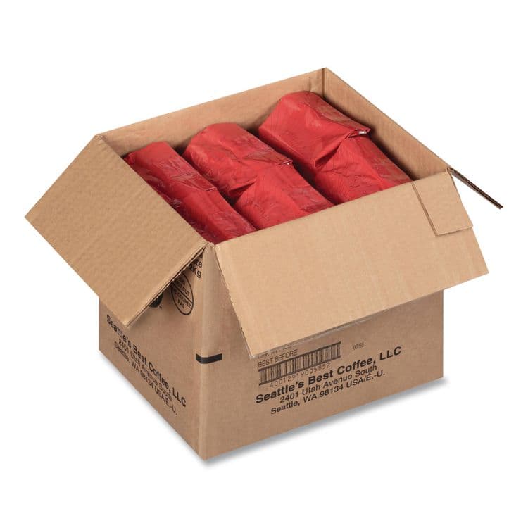 SEATTLE'S BEST COFFEE, LLC Port Side Blend Whole Bean Coffee, Decaffeinated Medium Roast, 12 oz Bag, 6/Carton (SEA11008565CT) thumbnail 2