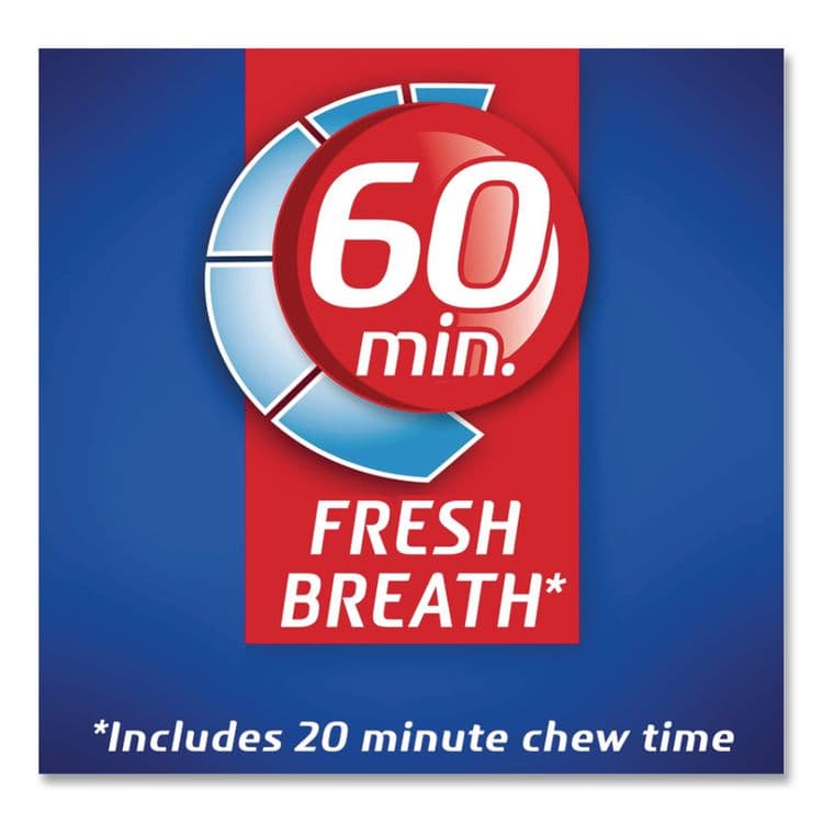 MONDELEZ INTERNATIONAL Sugarless Gum, Peppermint Flavor,16 Pieces/Pack, 9 Packs/Box (CDB3125400) thumbnail 3