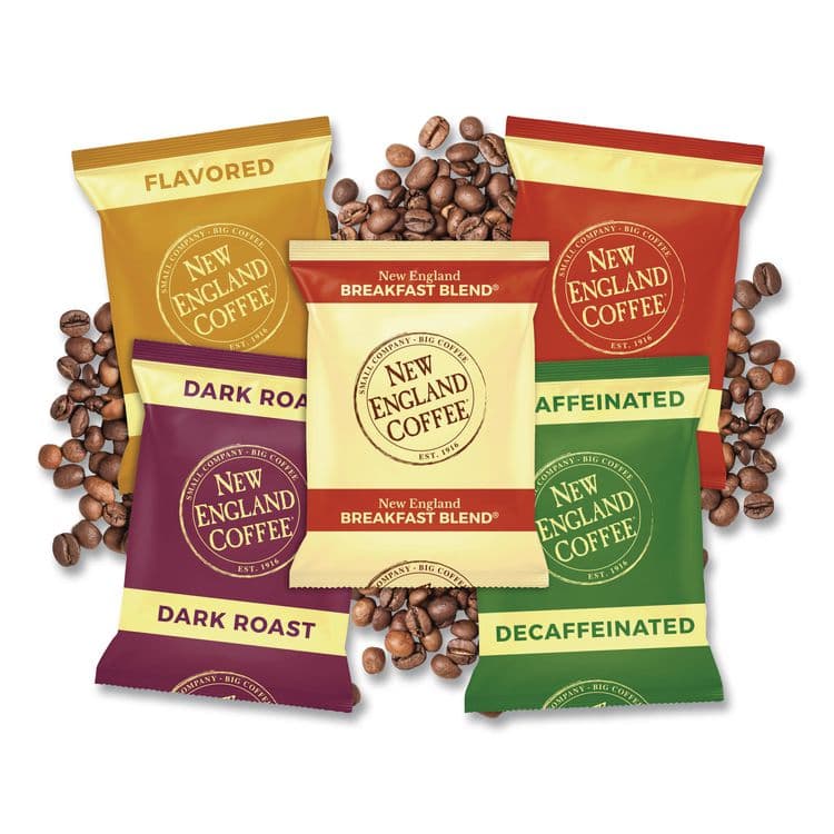 NEW ENGLAND COFFEE COMPANY Coffee Portion Packs, French Dark Roast, 2.5 oz Pack, 24/Box (NCF026190) thumbnail 3