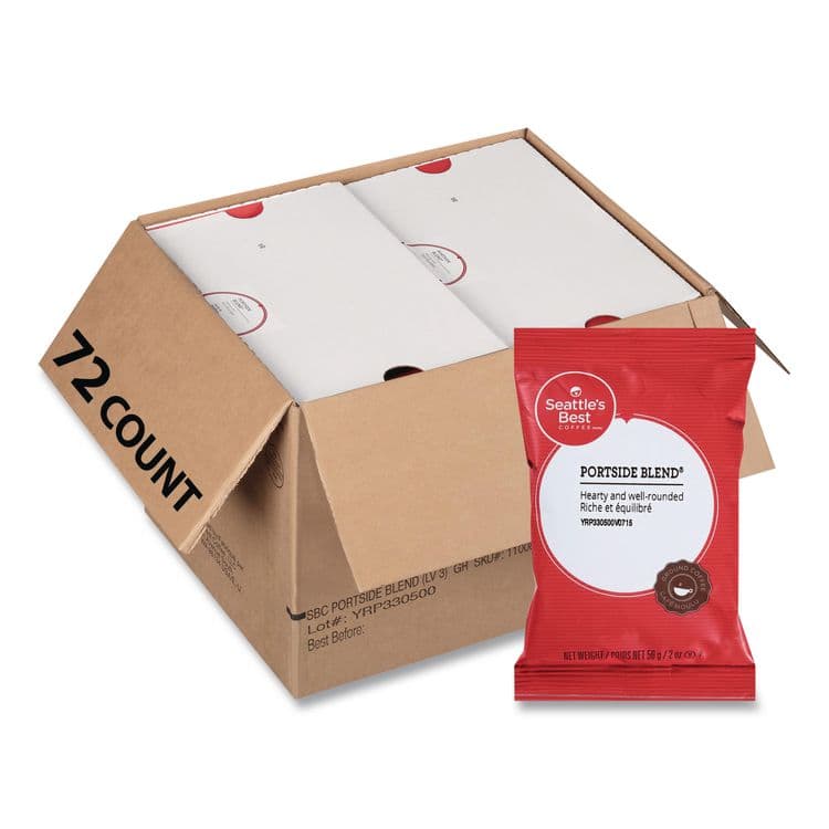 SEATTLE'S BEST COFFEE, LLC Premeasured Coffee Packs, Portside Blend, 2.1 oz Packet, 72/Carton (SEA11008558CT)