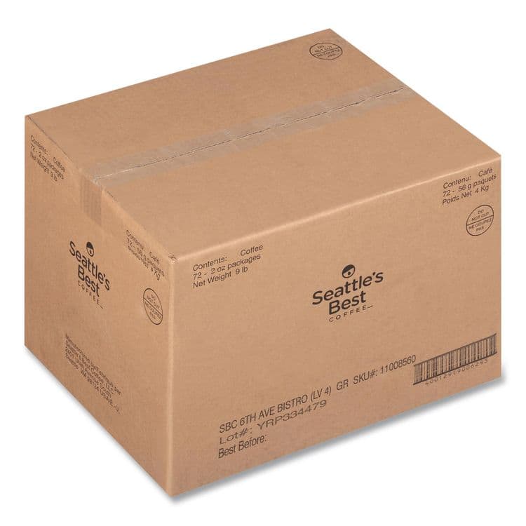 SEATTLE'S BEST COFFEE, LLC Premeasured Coffee Packs, 6th Avenue Bistro, 2.1 oz Packet, 72/Carton (SEA11008560CT) thumbnail 2