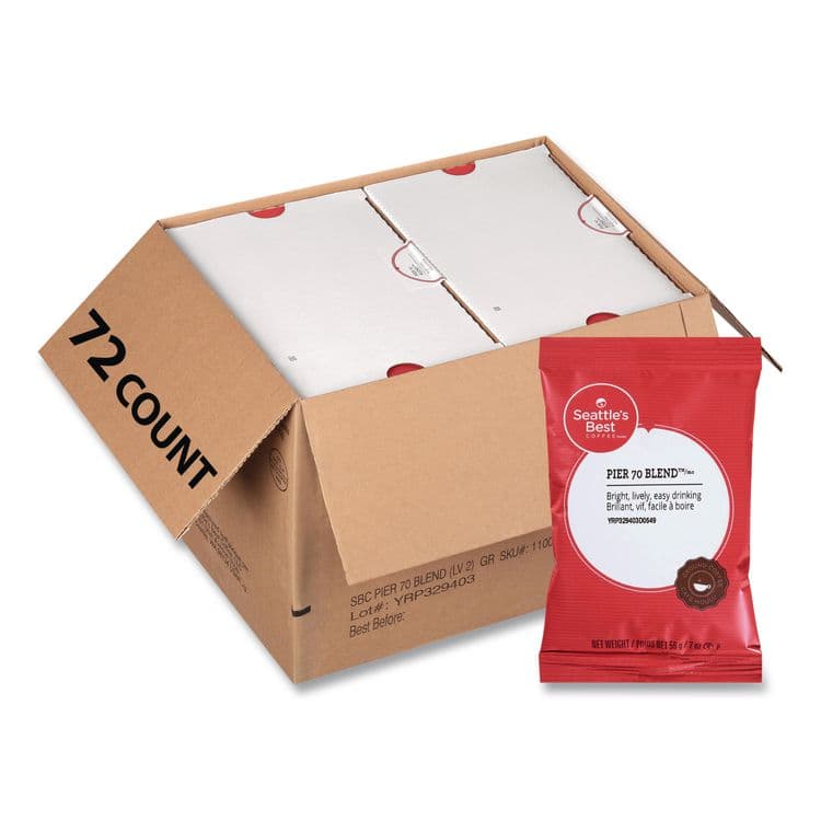 SEATTLE'S BEST COFFEE, LLC Premeasured Coffee Packs, Pier 70 Blend, 2.1 oz Packet, 72/Box (SEA11008556CT)