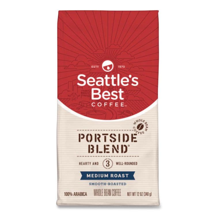 SEATTLE'S BEST COFFEE, LLC Level 3 Whole Bean Coffee, 12 oz Pack, 6/Carton (SEA11008570EA)