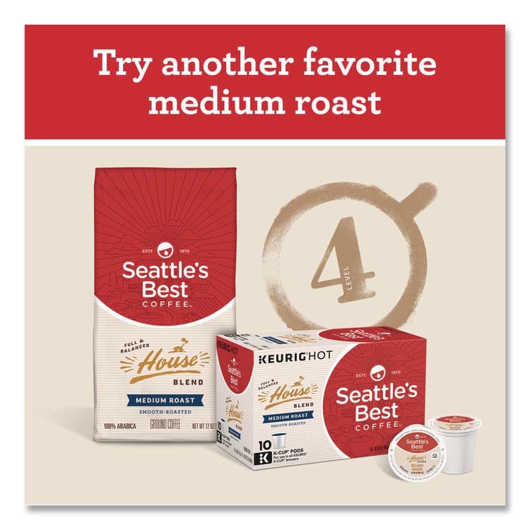 SEATTLE'S BEST COFFEE, LLC Port Side Blend Whole Bean Coffee, Medium Roast, 12 oz Bag, 6/Carton (SEA11008570CT) thumbnail 3