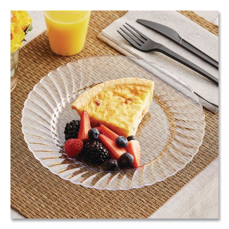 WNA, . Classicware Plastic Plates, 9" dia, Clear, 12/Pack, 15 Packs/Carton (WNARSCW91512) thumbnail 3