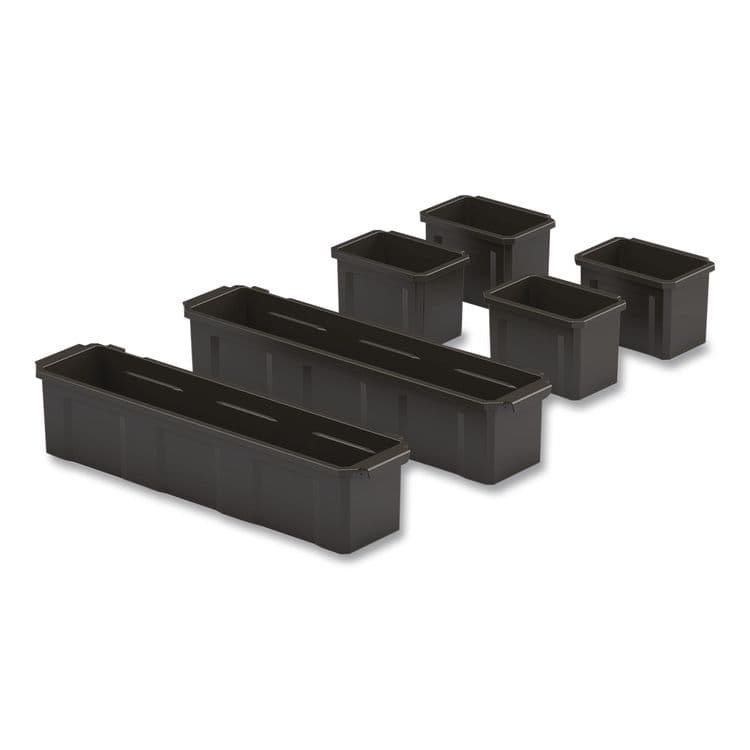 SUNCAST CORPORATION Customizable Bin System for Utility Carts, 2 Large Bins, 4 Small Bins, Black (SUAPUCBIN6)