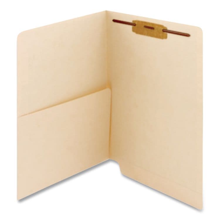 WESTERN STATES ENVELOPE CO Heavy-Duty Slash Pocket End Tab Fastener Folders, Straight Tab, 1 Fastener, Letter Size, Manila, 50/Box (MAQ50651) thumbnail 2