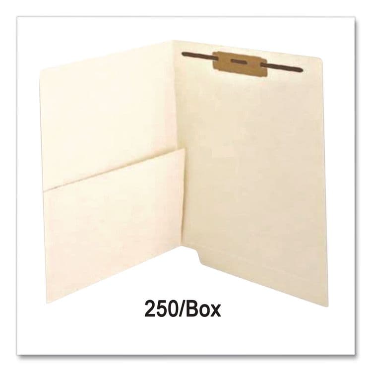 WESTERN STATES ENVELOPE CO Slash Pocket End Tab Fastener Folders, Straight Tab, Expands 0.75", 1 Fastener, Letter Size, Manila, 250/Box (MAQ31466B) thumbnail 3
