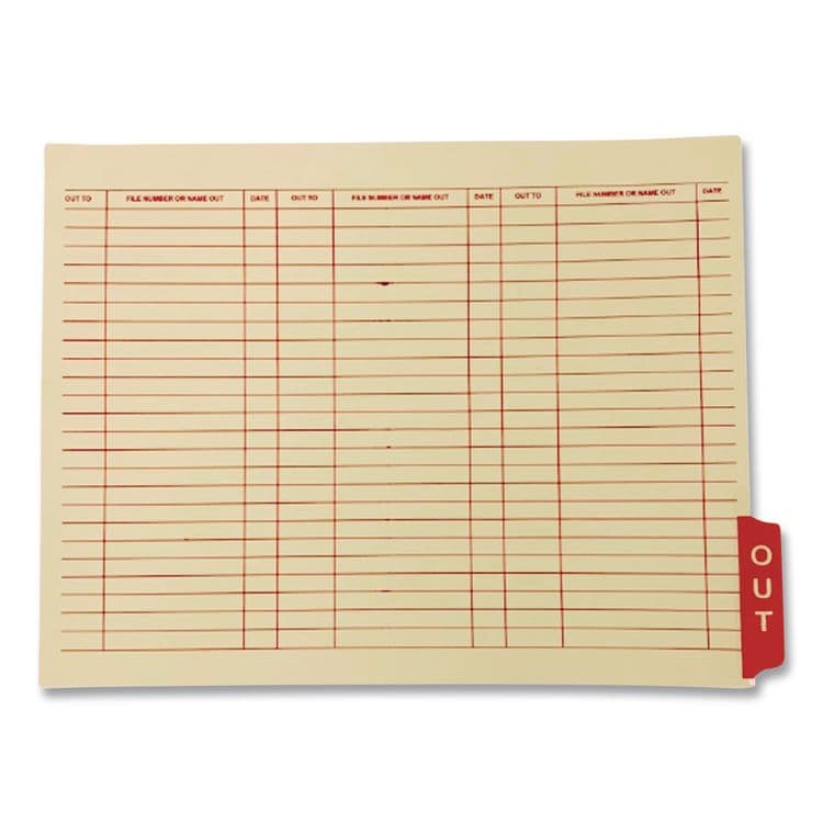 WESTERN STATES ENVELOPE CO End Tab Out Cards, 12.25 x 9.5, Manila/Red, 100/Box (MAQ32055) thumbnail 2