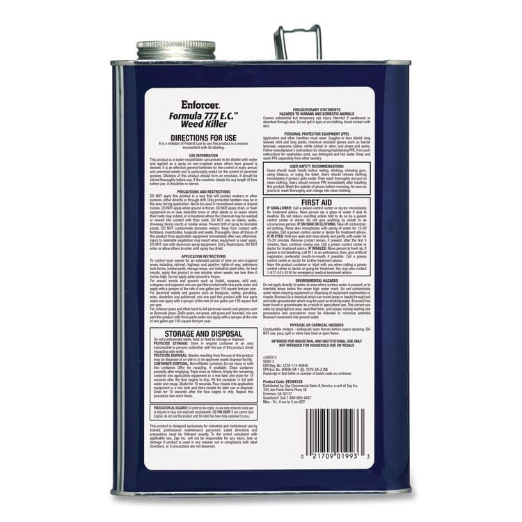 ZEP . Formula 777 E.C. Weed Killer, Non-Cropland, 1 gal Can, 4/Carton (AMR136423) thumbnail 2