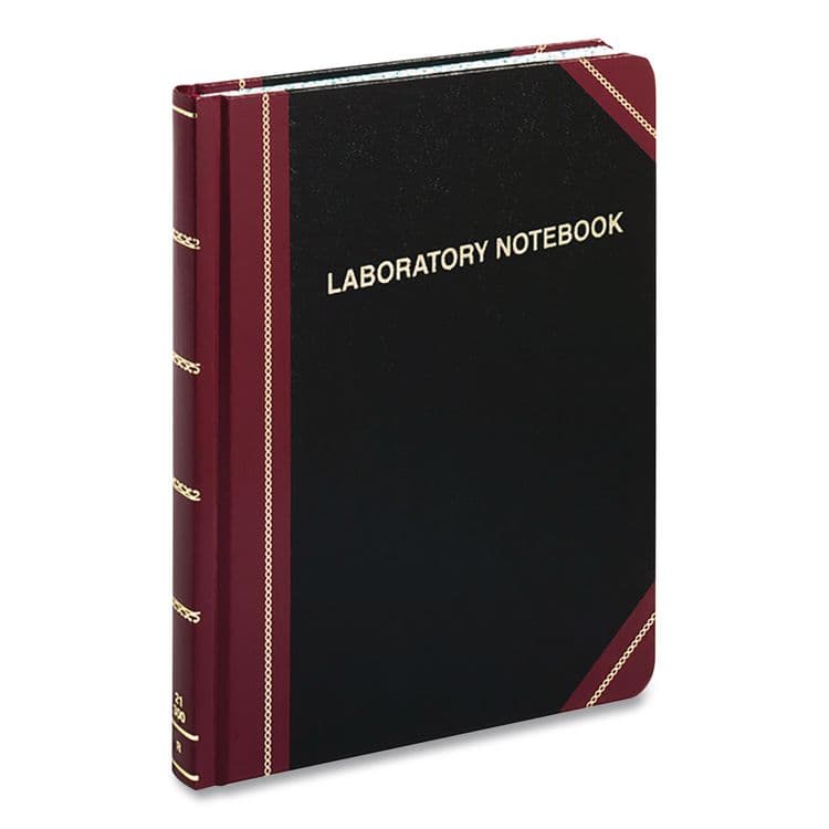 ESSELTE PENDAFLEX CORP. Laboratory Notebook, Data/Lab-Record Format, Black/Red Cover, (300) 10.38 x 8.13 Sheets (BORL21300R)