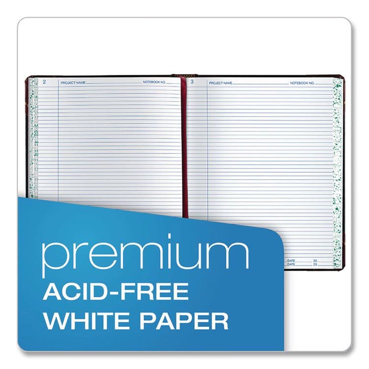 ESSELTE PENDAFLEX CORP. Laboratory Notebook, Data/Lab-Record Format, Black/Red Cover, (300) 10.38 x 8.13 Sheets (BORL21300R) thumbnail 4