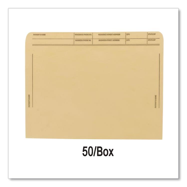 WESTERN STATES ENVELOPE CO Patient File Pocket, Letter Size, Tan, 50/Box (MAQ59547TN) thumbnail 4