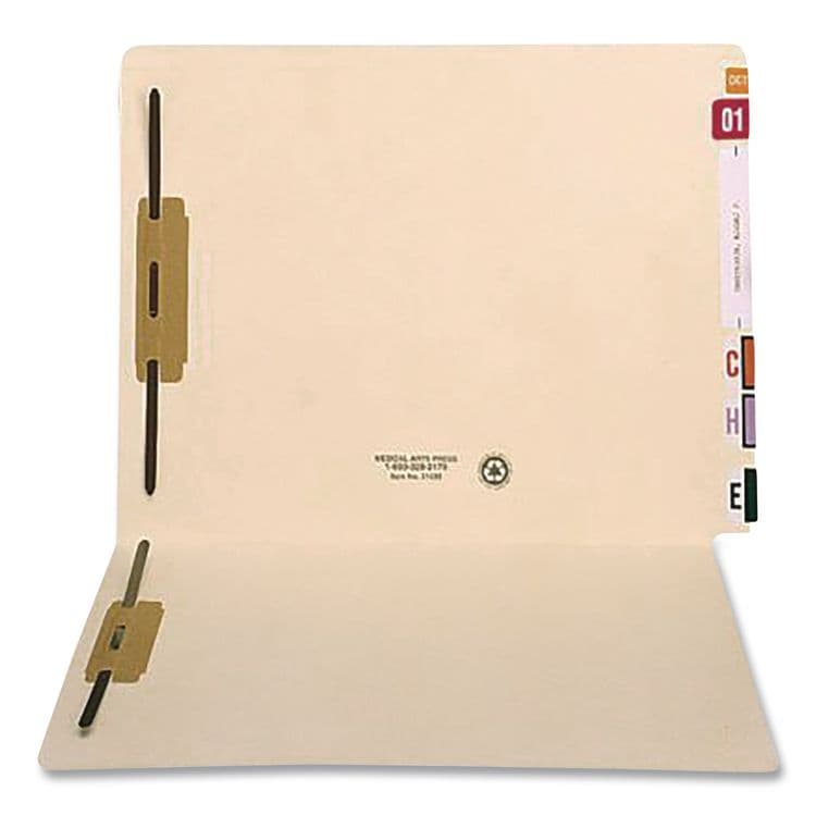 WESTERN STATES ENVELOPE CO Mylar-Reinforced End Tab Fastener Folders, Straight Tab: Assorted, Expands 0.75", 2 Fasteners, Letter Size, Manila, 50/Box (MAQ52371) thumbnail 3