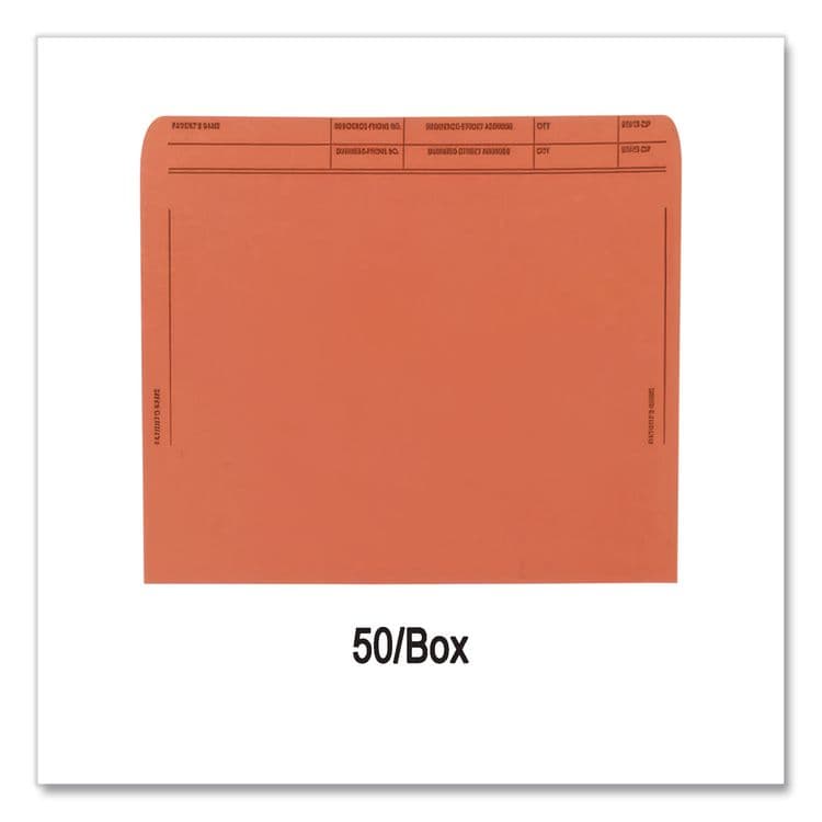 WESTERN STATES ENVELOPE CO Patient File Pocket, Letter Size, Orange, 50/Box (MAQ59547OR) thumbnail 4