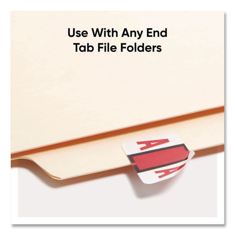 SMEAD MANUFACTURING CO. A-Z Color-Coded End Tab Filing Labels, A, 1 x 1.25, White, 500/Roll (SMD67071) thumbnail 3