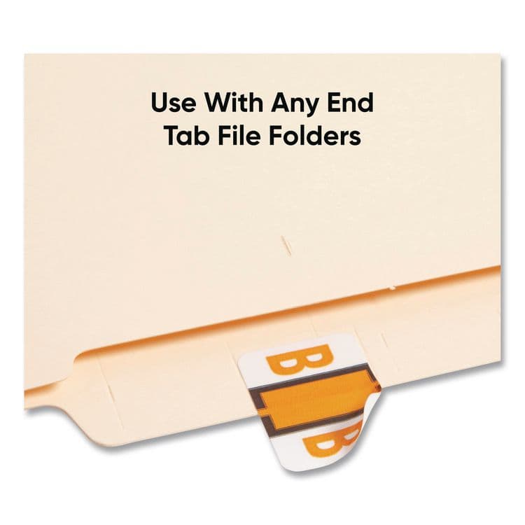 SMEAD MANUFACTURING CO. A-Z Color-Coded End Tab Filing Labels, B, 1 x 1.25, White, 500/Roll (SMD67072) thumbnail 3