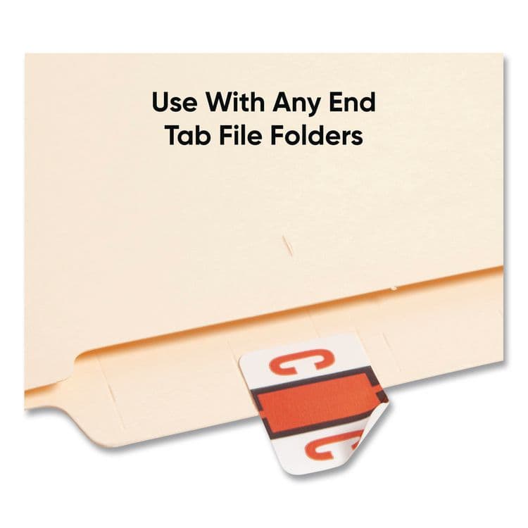 SMEAD MANUFACTURING CO. A-Z Color-Coded End Tab Filing Labels, C, 1 x 1.25, White, 500/Roll (SMD67073) thumbnail 3