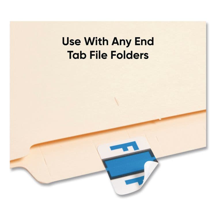 SMEAD MANUFACTURING CO. A-Z Color-Coded End Tab Filing Labels, F, 1 x 1.25, White, 500/Roll (SMD67076) thumbnail 3