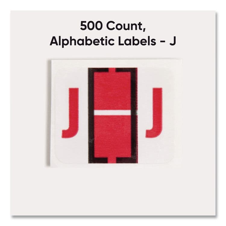 SMEAD MANUFACTURING CO. A-Z Color-Coded End Tab Filing Labels, J, 1 x 1.25, White, 500/Roll (SMD67080) thumbnail 2