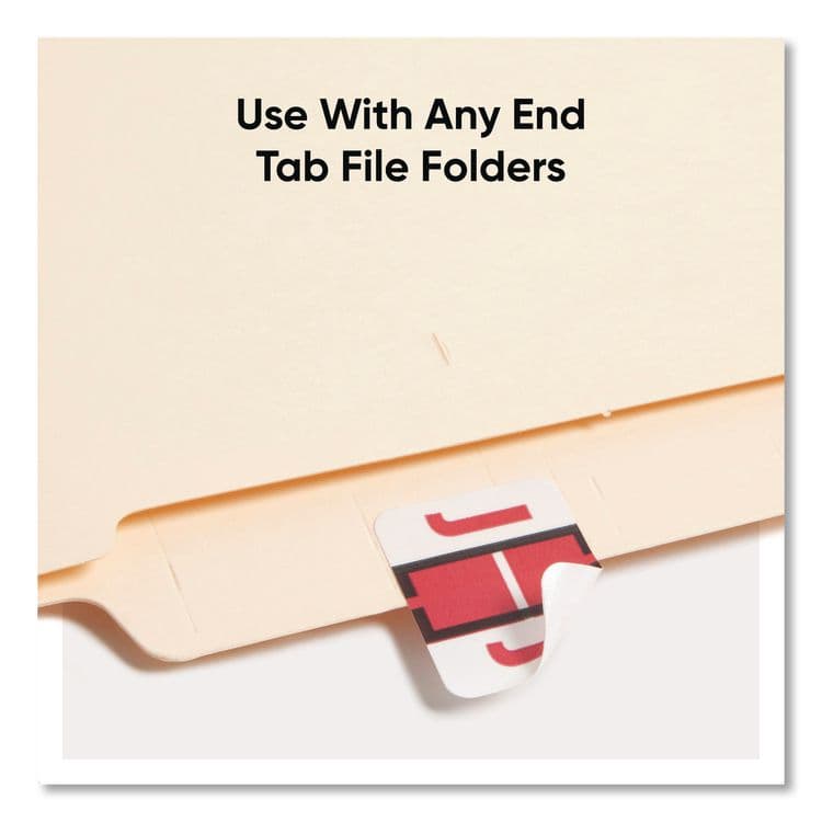 SMEAD MANUFACTURING CO. A-Z Color-Coded End Tab Filing Labels, J, 1 x 1.25, White, 500/Roll (SMD67080) thumbnail 3