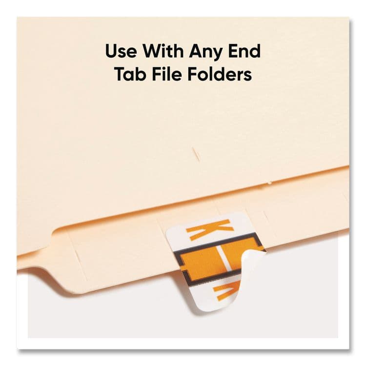 SMEAD MANUFACTURING CO. A-Z Color-Coded End Tab Filing Labels, K, 1 x 1.25, White, 500/Roll (SMD67081) thumbnail 3