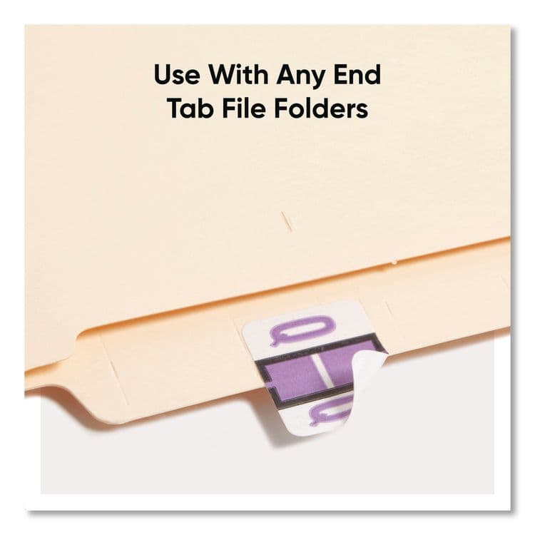 SMEAD MANUFACTURING CO. A-Z Color-Coded End Tab Filing Labels, Q, 1 x 1.25, White, 500/Roll (SMD67087) thumbnail 3