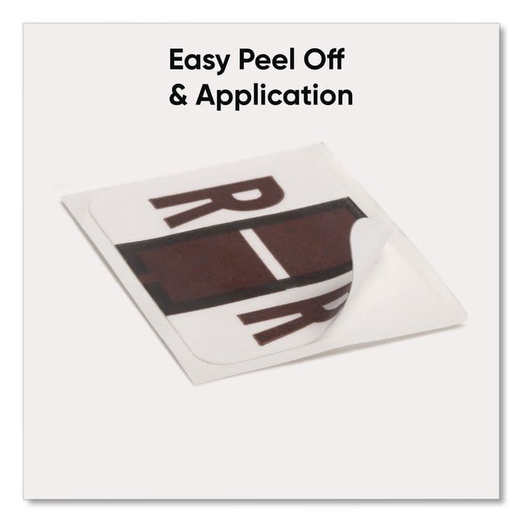 SMEAD MANUFACTURING CO. A-Z Color-Coded End Tab Filing Labels, R, 1 x 1.25, White, 500/Roll (SMD67088) thumbnail 4