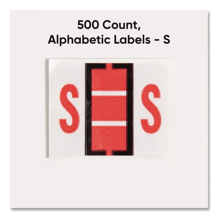 SMEAD MANUFACTURING CO. A-Z Color-Coded End Tab Filing Labels, S, 1 x 1.25, White, 500/Roll (SMD67089) thumbnail 2
