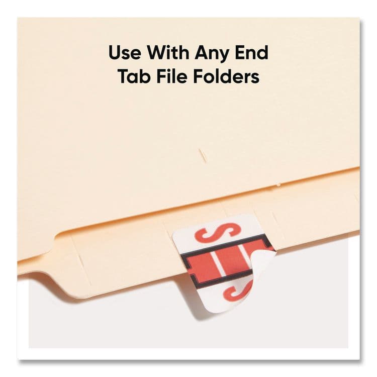 SMEAD MANUFACTURING CO. A-Z Color-Coded End Tab Filing Labels, S, 1 x 1.25, White, 500/Roll (SMD67089) thumbnail 3